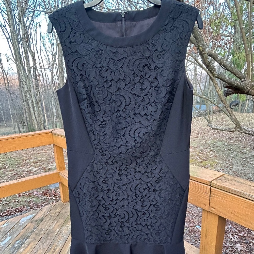 Ann Taylor Collection Black Lace Sheath Dress, Size 8